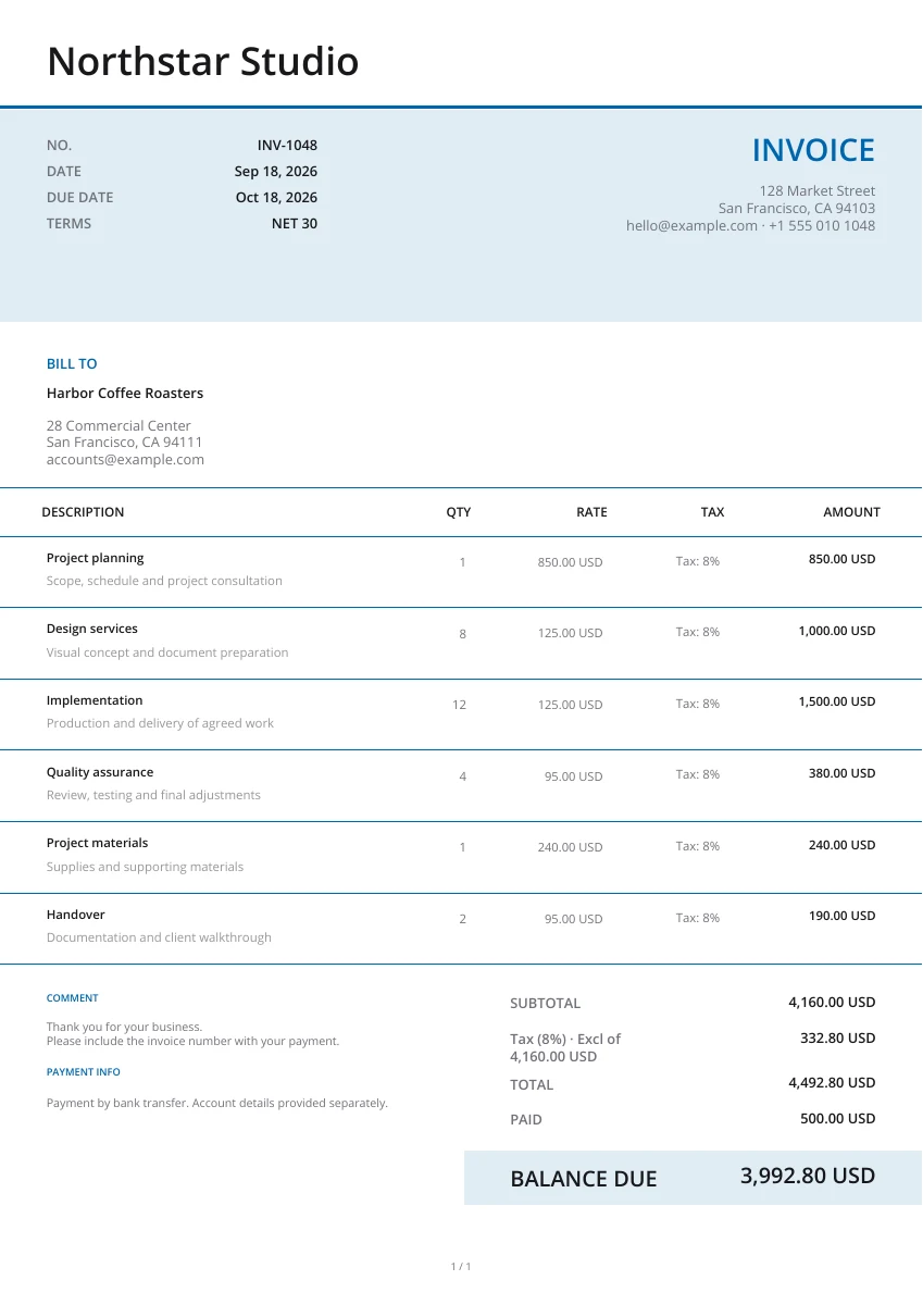 Modern — Preview ng layout