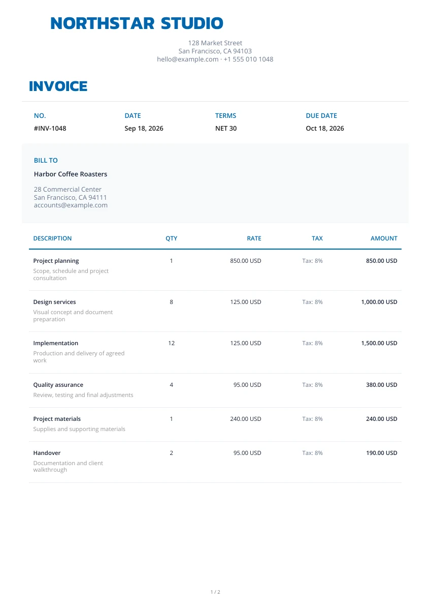 Service Repair — Preview ng layout