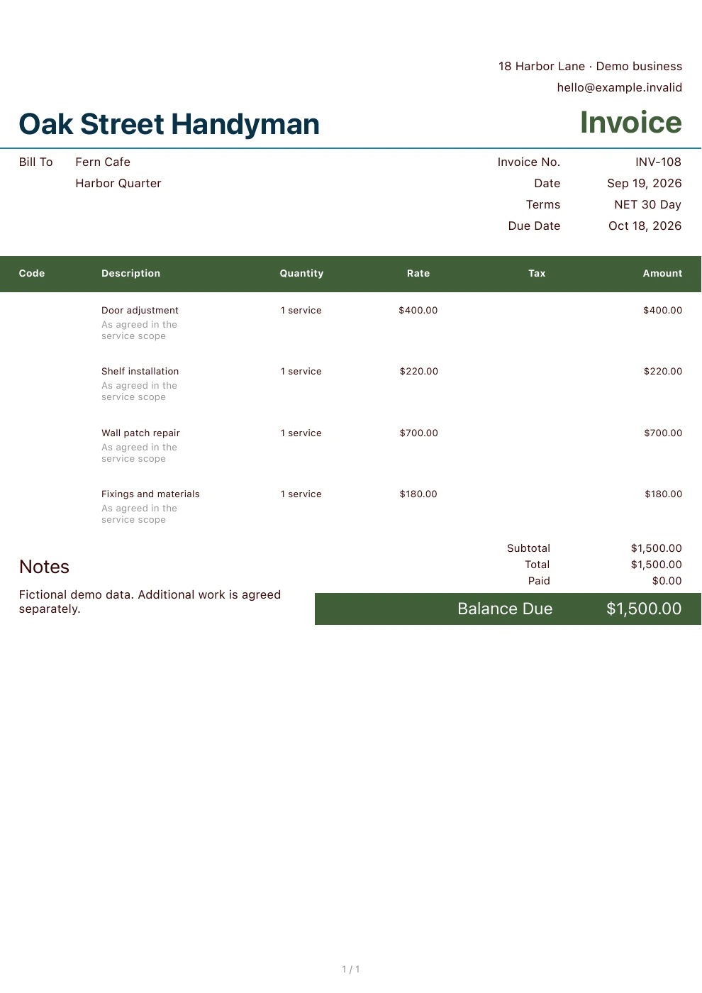 Handyman — Pocket Invoice
