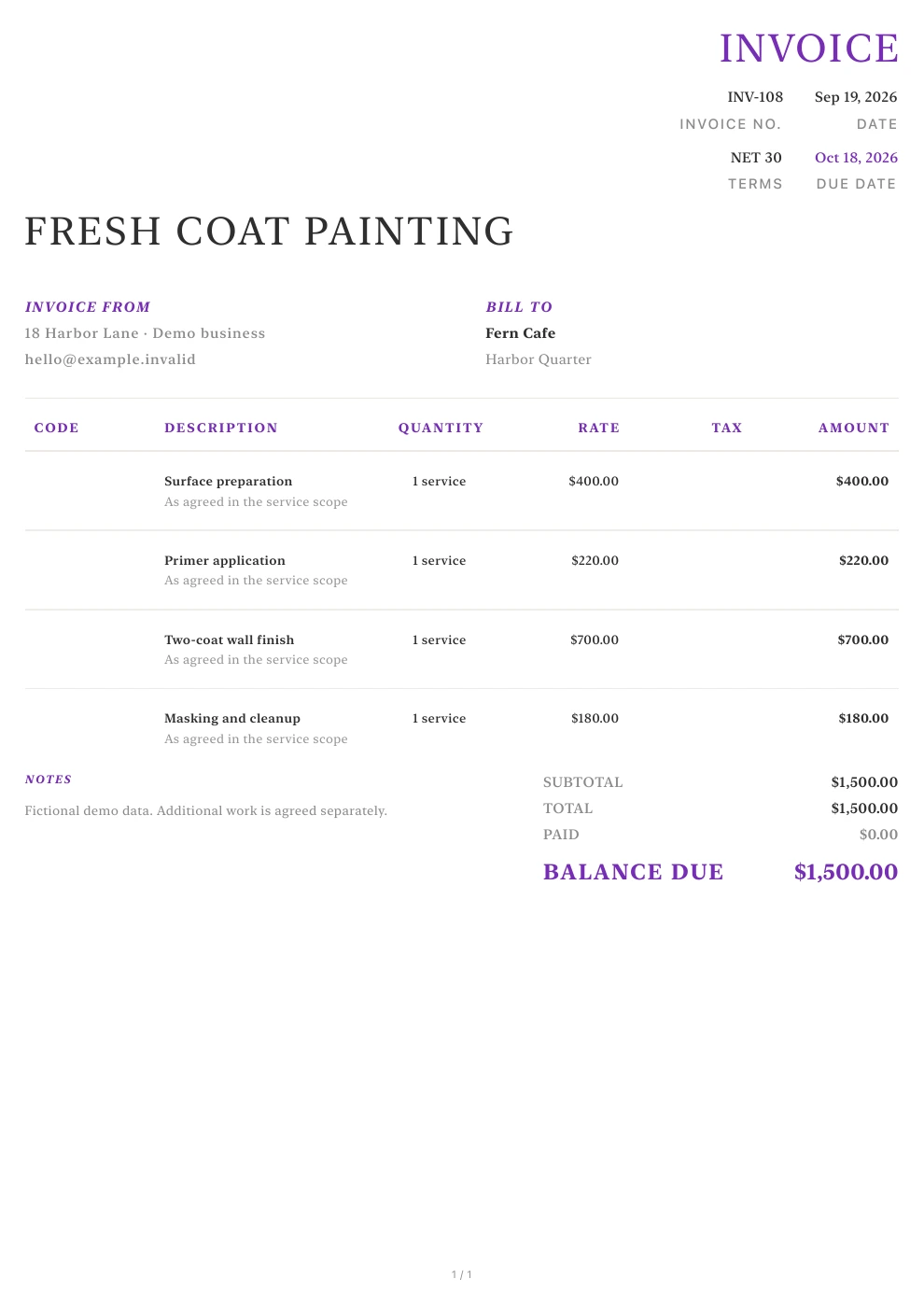 Painting — Pocket Invoice