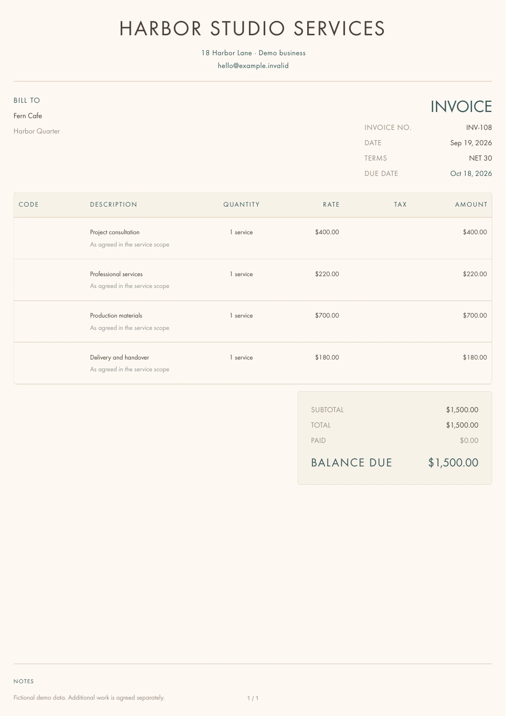 Small business — Pocket Invoice