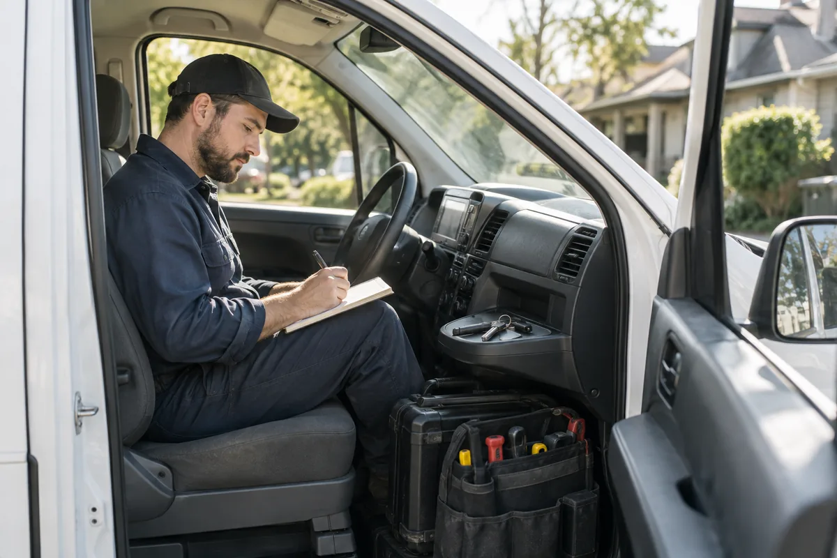 Un professionnel note un déplacement dans son véhicule garé